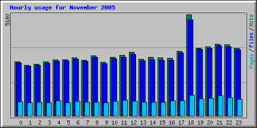 Hourly usage for November 2005
