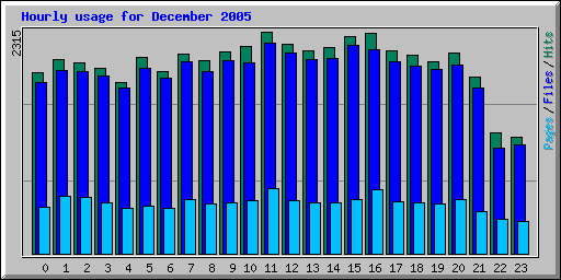 Hourly usage for December 2005