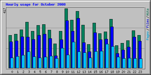 Hourly usage for October 2008